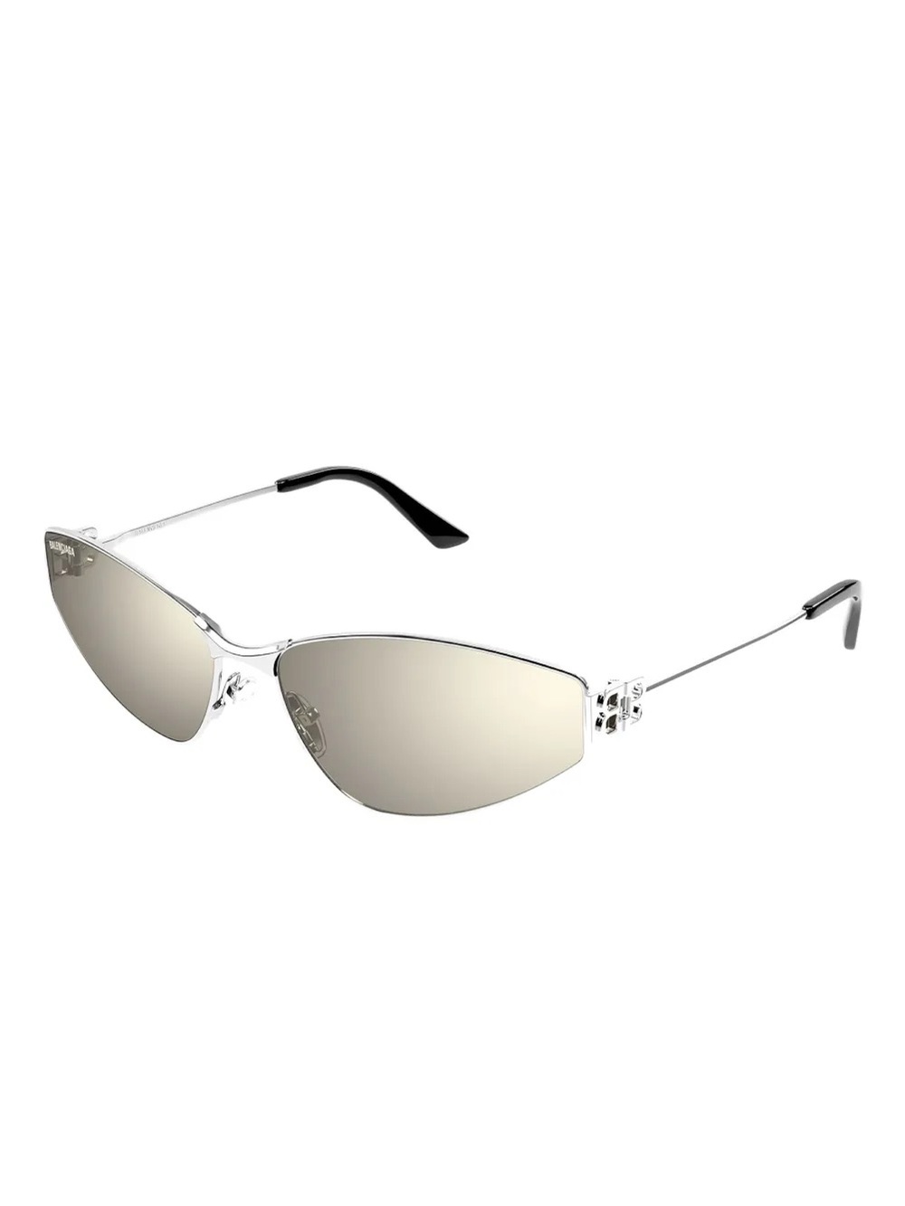 Balenciaga Women's Sunglasses Metal BB0335S-006 Silver Cat-Eye Sunglasses